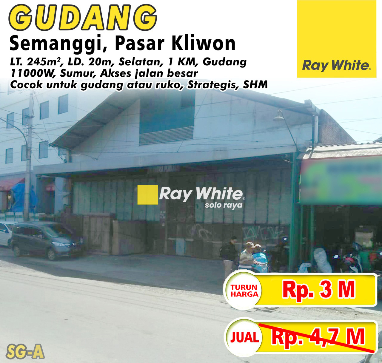Dijual Gudang Semanggi, Pasar Kliwon