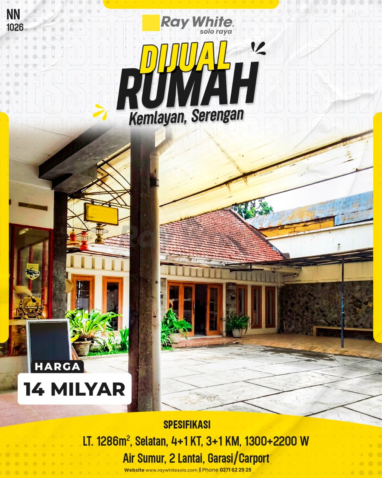 Dijual Rumah Kemlayan, Serengan