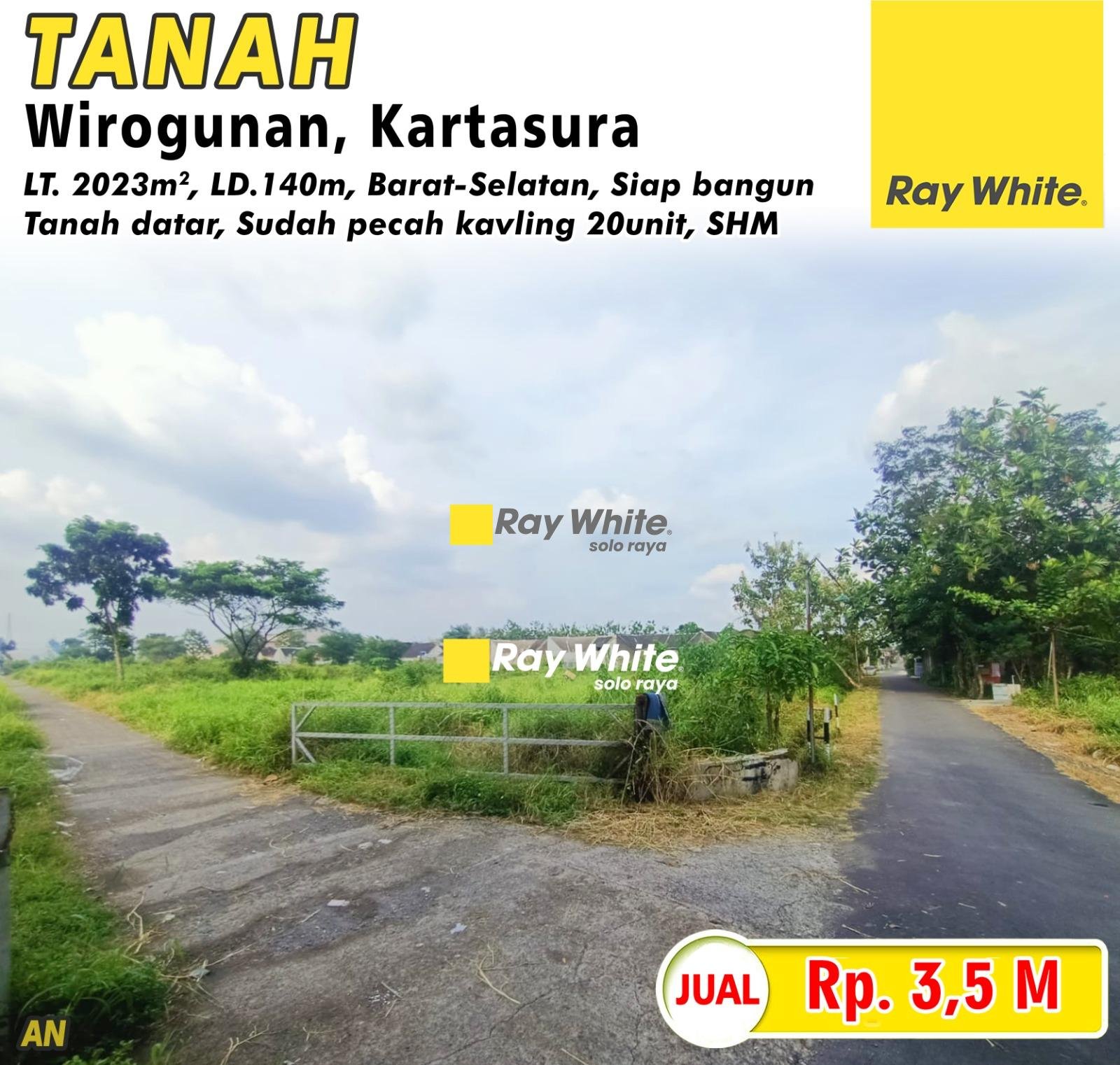 Dijual borongan 20 unit Tanah Kapling di Wirogunan Kartasura