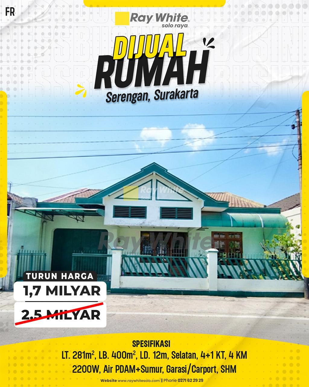 Dijual Rumah Serengan, Surakarta