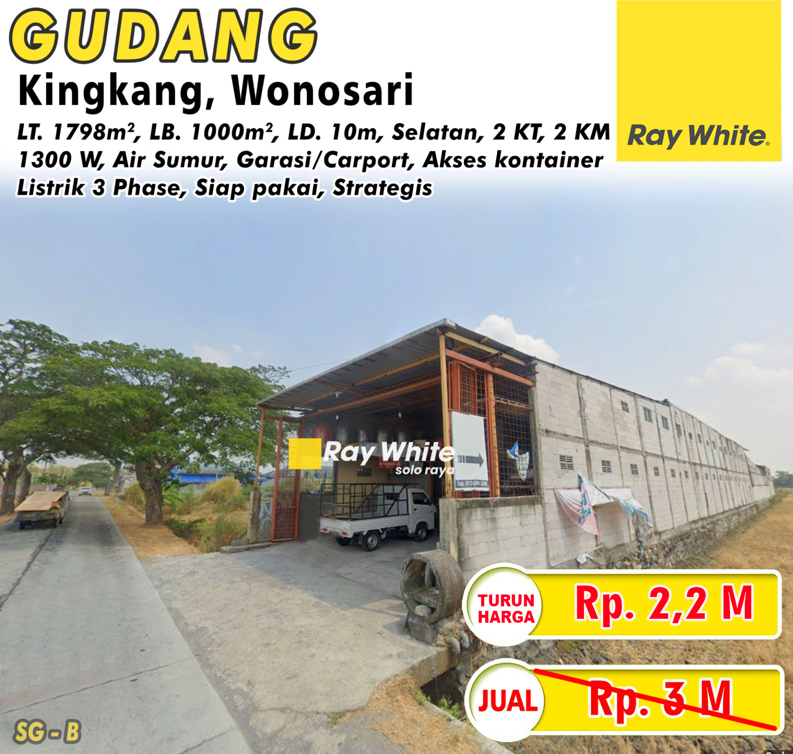 Dijual Gudang Siap Pakai Lokasi Kingkang Wonosari