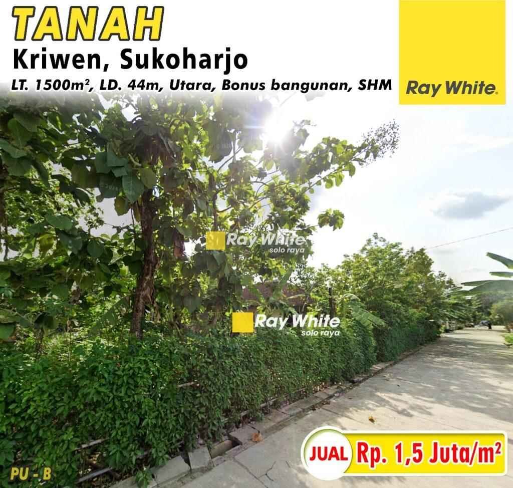 Dijual Tanah di Kriwen, Sukohajro