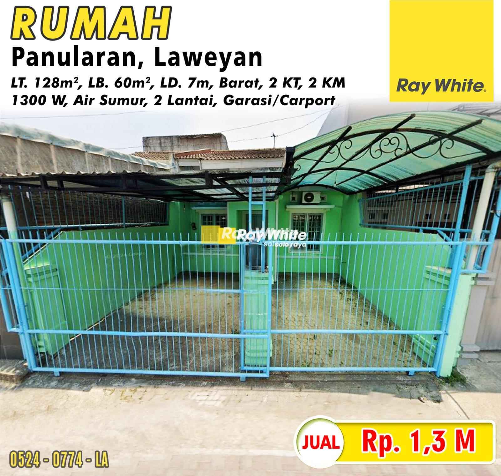 Dijual Rumah 2 Lantai Tengah Kota di Panularan, Laweyan Solo