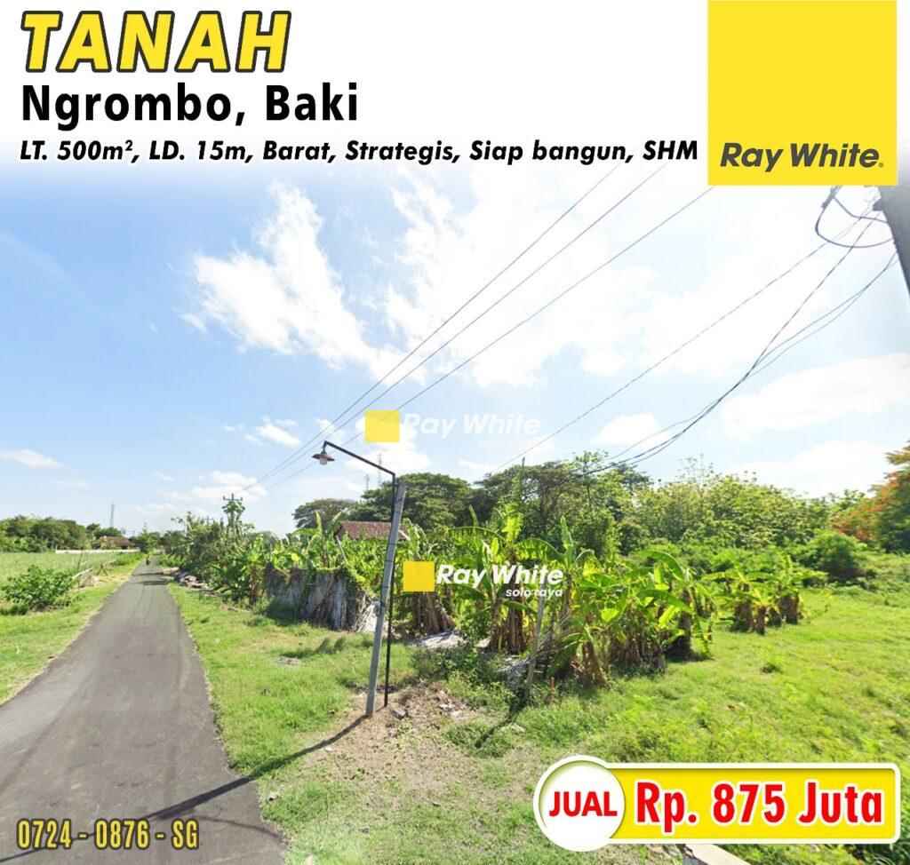 Tanah dijual Siap bangun di Ngrombo, Baki