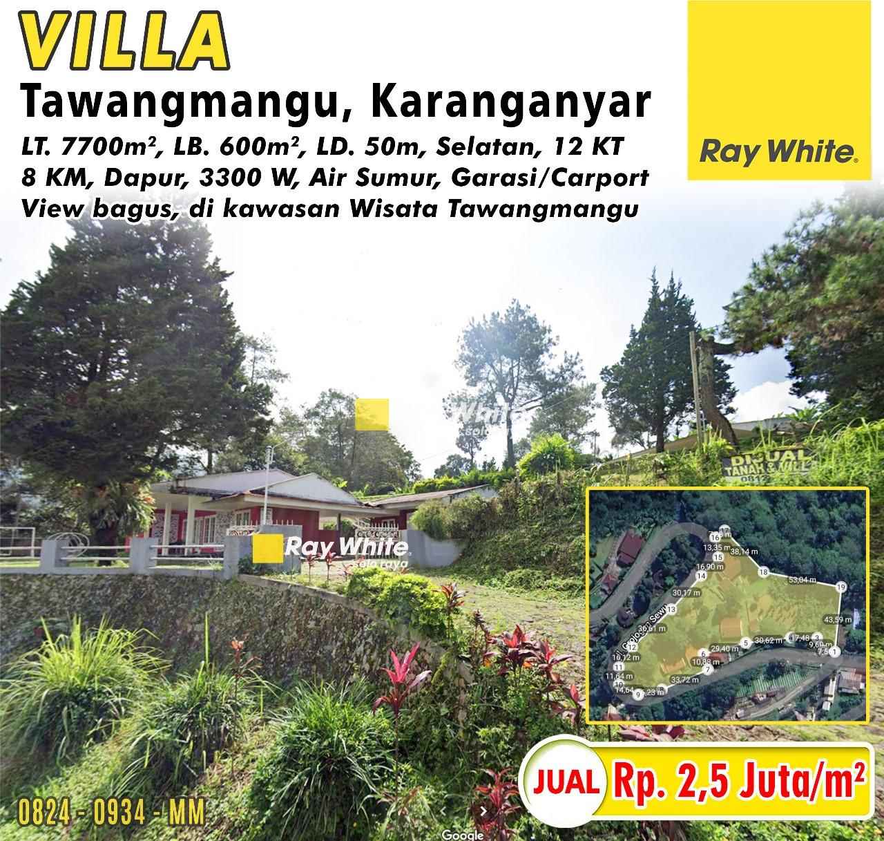 Dijual Villa di Tawangmangu, Karanganyar, Dekat Wisata Grojokan Sewu