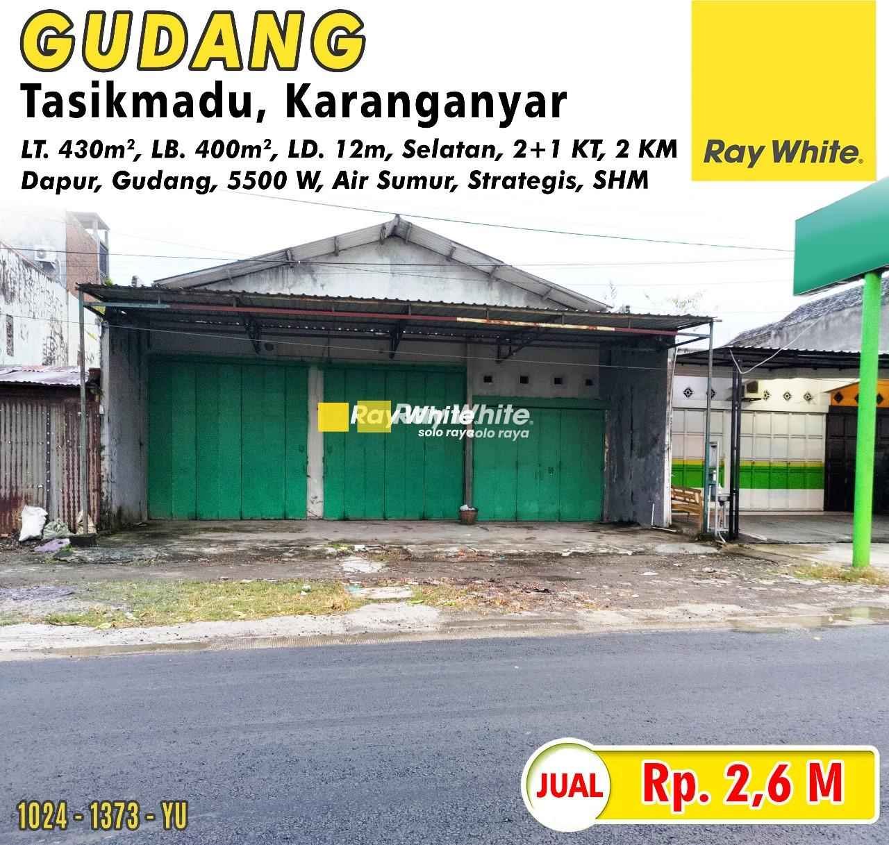 Dijual Gudang Strategis di Tasikmadu, Karanganyar