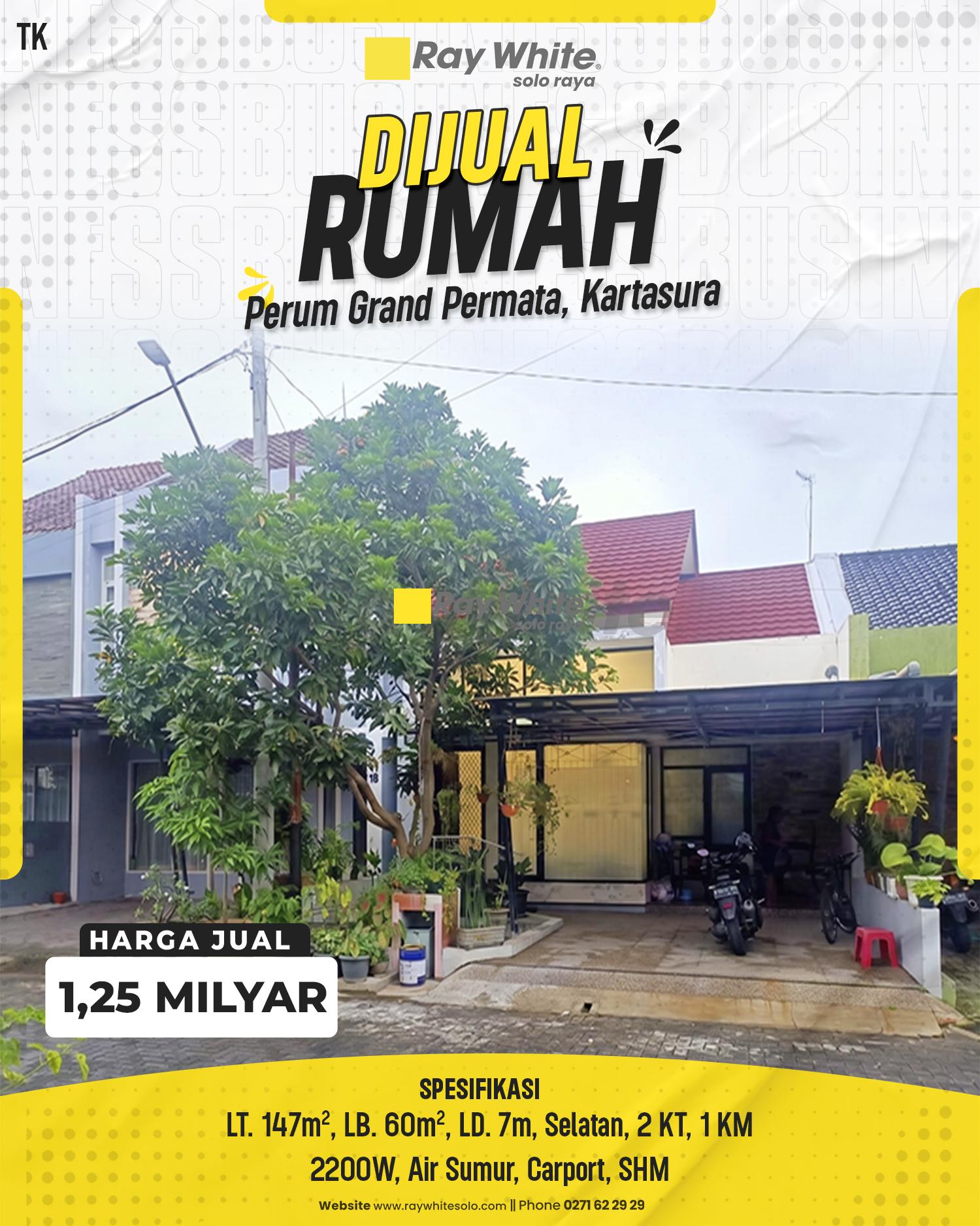 Dijual Rumah Grand Permata, Kartasura