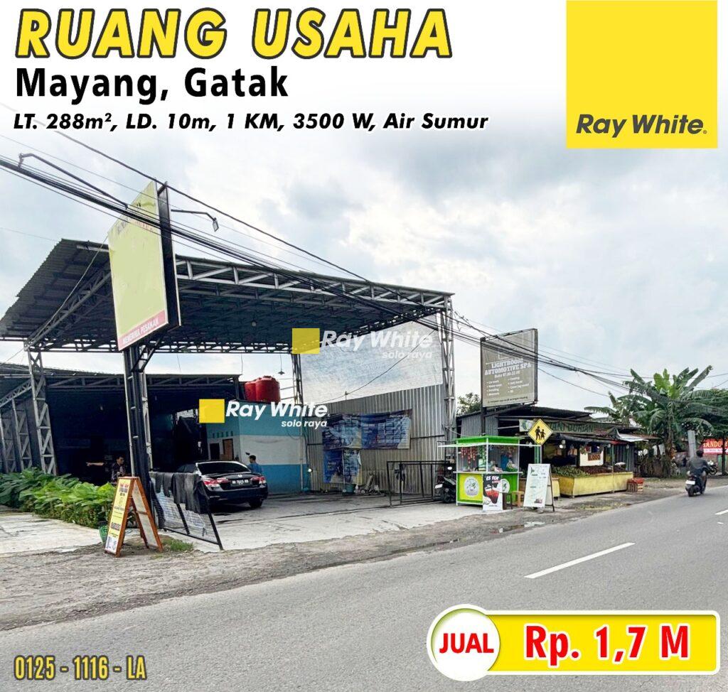 Dijual Ruang Usaha / Tanah di Mayang, Gatak, Sukoharjo