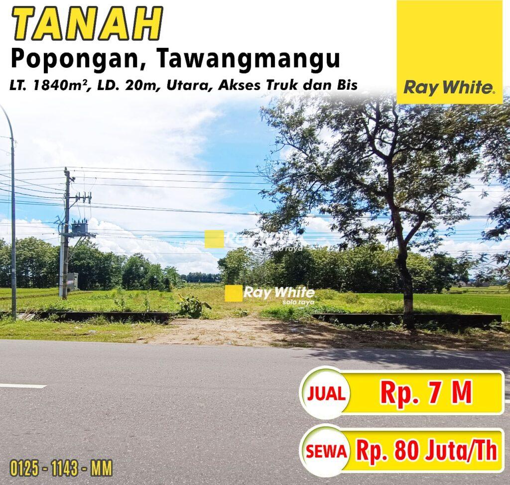 Dijual Tanah Strategis Cocok Untuk Usaha Kuliner di Popongan, Karangpandan