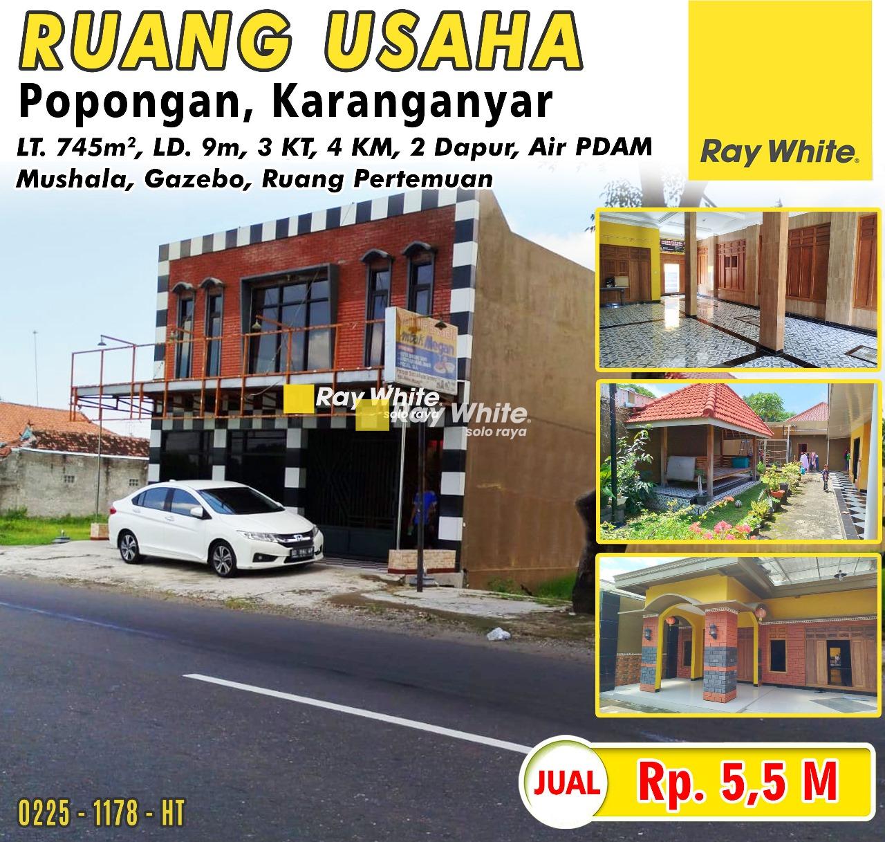 Dijual Ruang Usaha Strategis di Popongan, Karanganyar