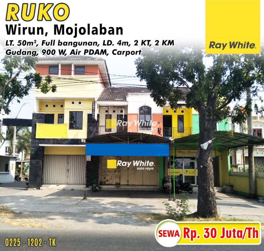 Disewakan Ruko 2 Lantai di Kawasan Perumahan Wirun, Mojolaban, Sukoharjo