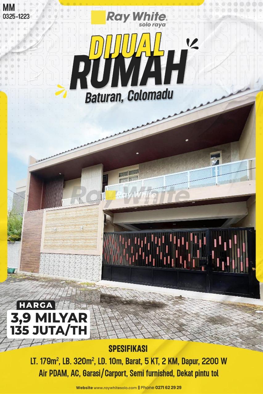 Rumah Mewah 2 Lantai Semi Furnish kawasan Elite di Baturan, Colomadu