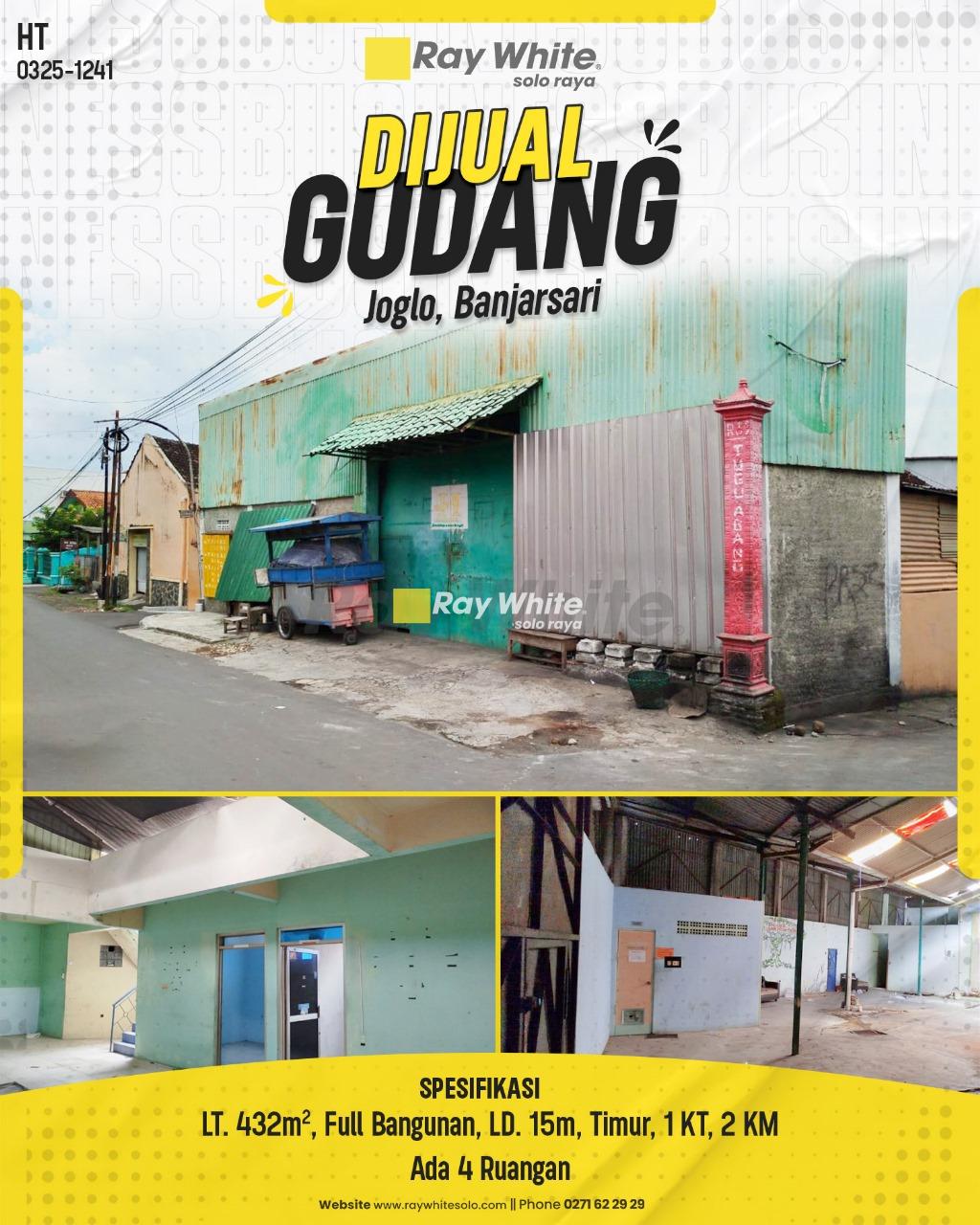 Dijuual Gudang Perlu Sedikit Renov di Joglo, Banjarsari