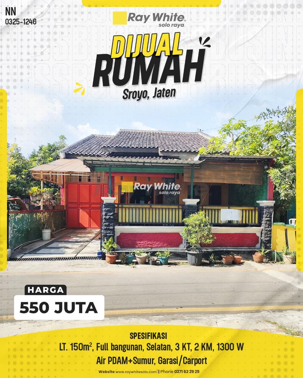 Dijual Rumah Murah Strategis Akses Jalan Lebar di Sroyo, Jaten