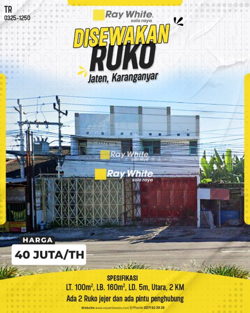 Disewakan Ruko 2 Jejer di Jaten, Karanganyar