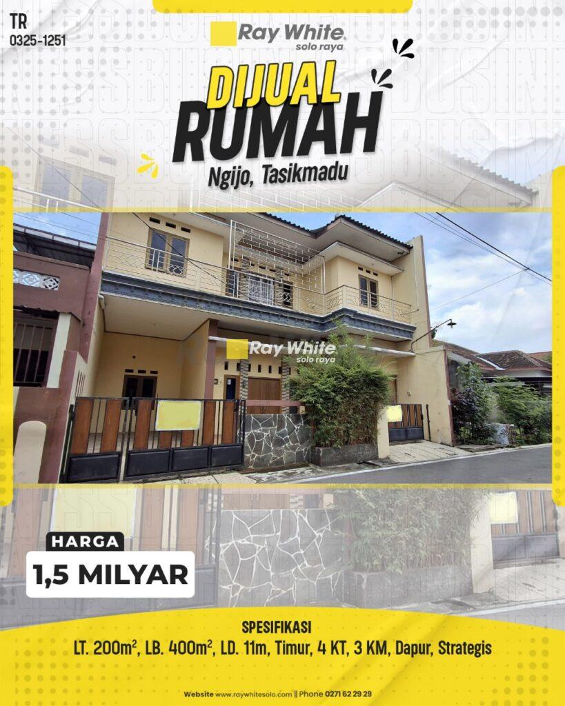 Dijual Rumah 2 Lantai di Ngijo, Tasikmadu, Karanganyar