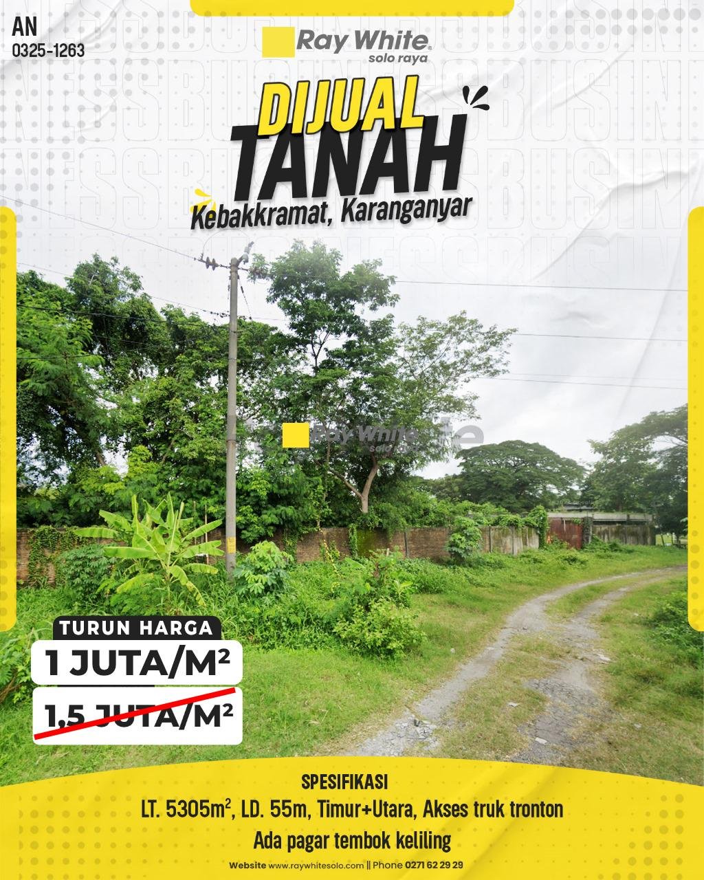 Dijual Tanah Akses Truk Tronton di Kebakkramat, Karanganyar