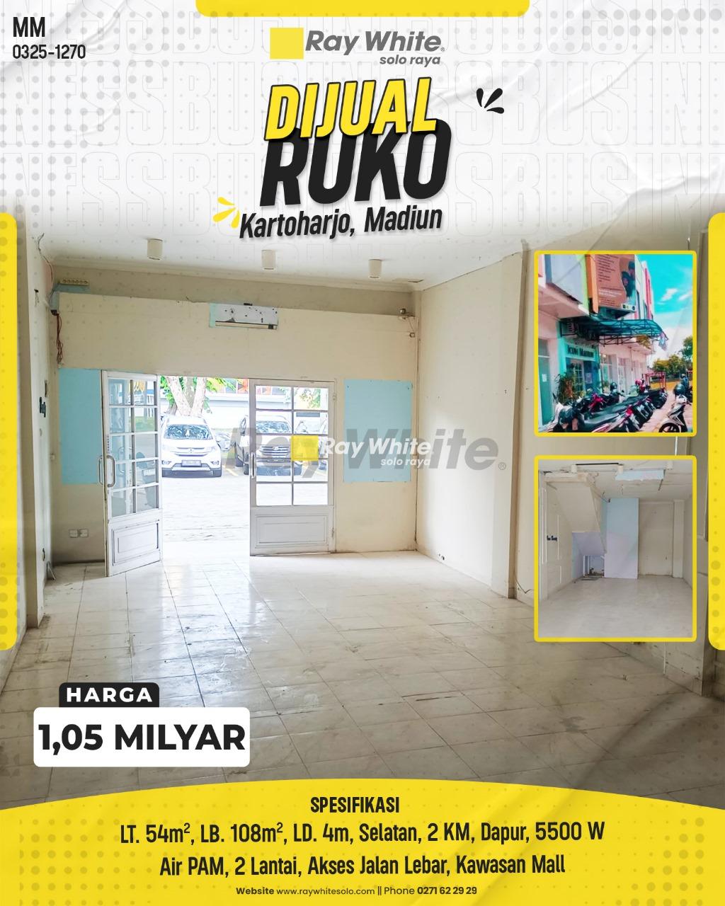 Ruko Dijual di Kartoharjo, Madiun, Kawasan Mall Sun City