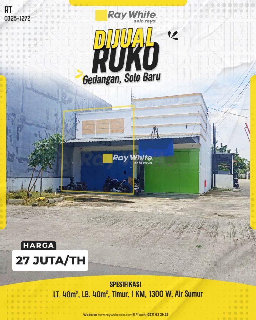 Disewakan Ruko Cocok Untuk Bisnis Loundry / Kuliner di Gedangan Grogol, Solo Baru