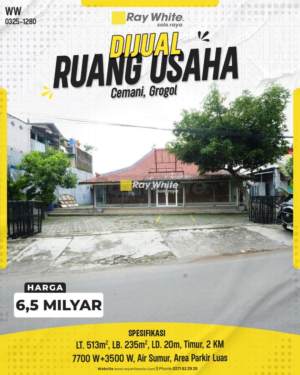 Dijual Ruang Usaha Cocok Untuk Usaha Batik/Resto di Cemani, Grogol