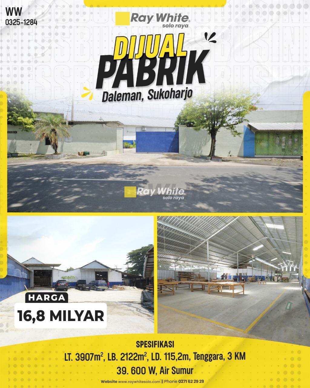 Dijual Pabrik Siap Pakai, Akses Kontainer di Daleman, Baki, Sukoharjo
