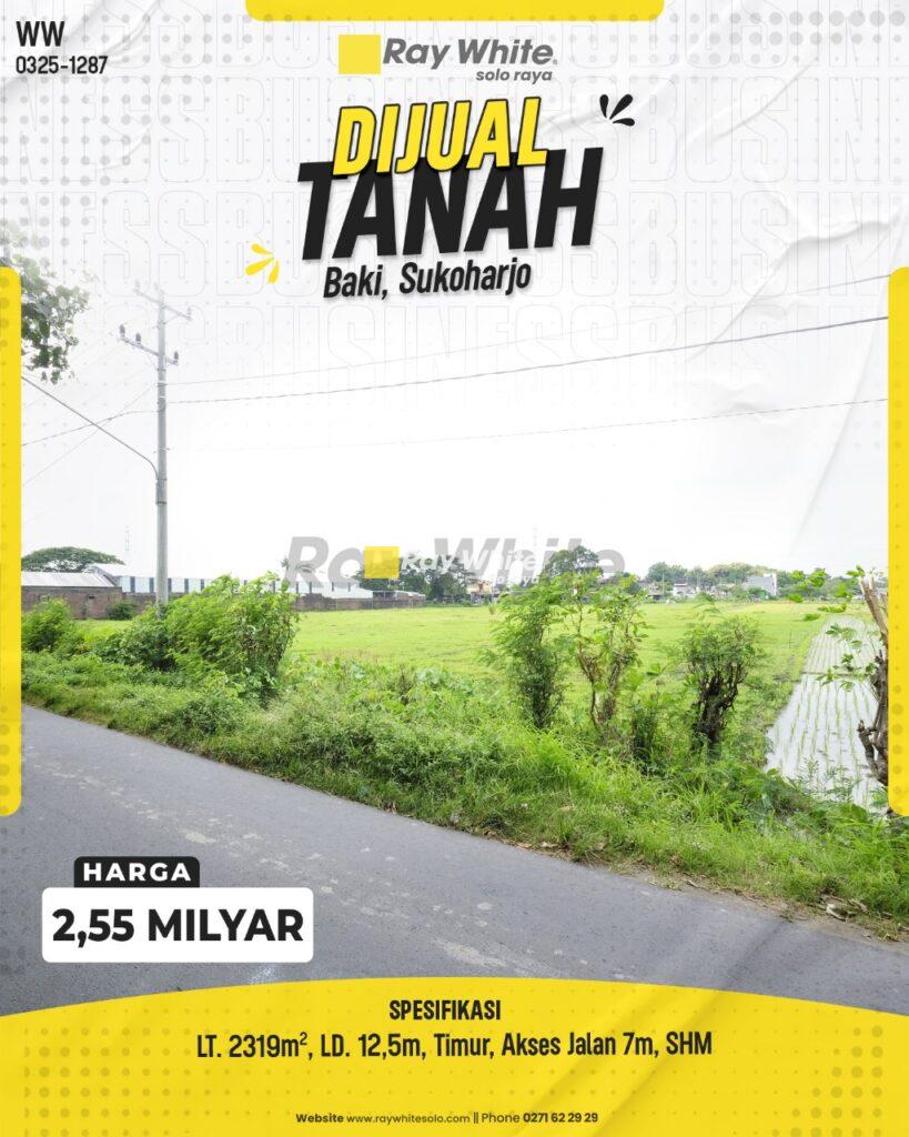Dijual Tanah Sawah di Jetis, Baki Sukoharjo