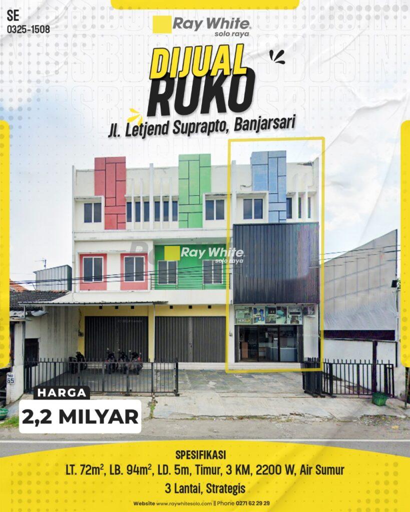 Dijual Ruko 3 Lantai di Jl. Letjend Suprapto, Sumber, Banjarsari, Solo