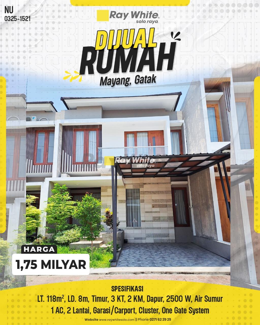 Dijual Rumah di Perumahan Elite Gentan, 2 Lantai di Mayang, Gatak
