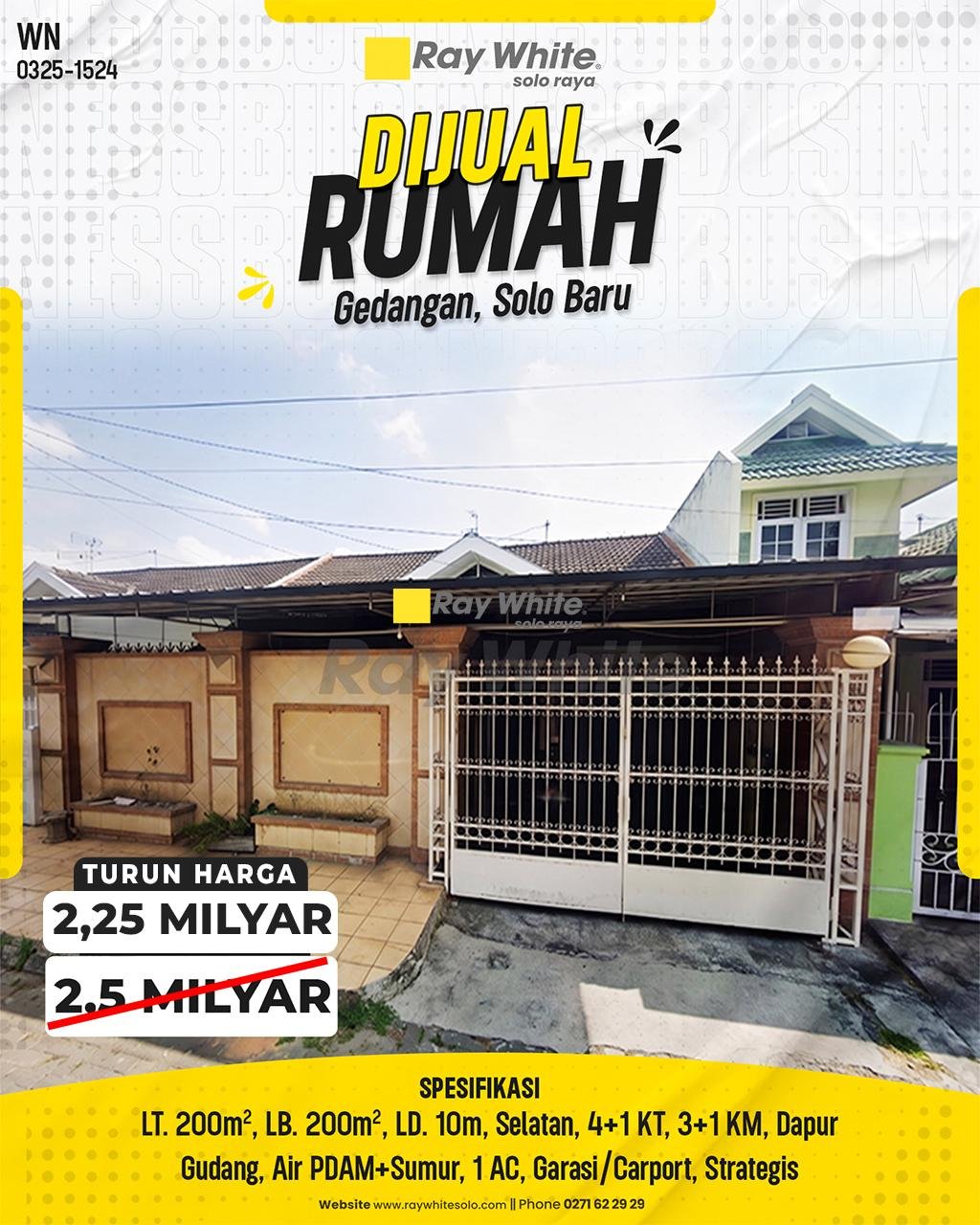 Dijual & Disewakan Rumah di Gedangan, Solo Baru, Perumahan Cluster