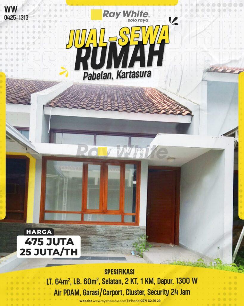 Disewakan Rumah di Perumahan Cluster Pabelan, Kartasura