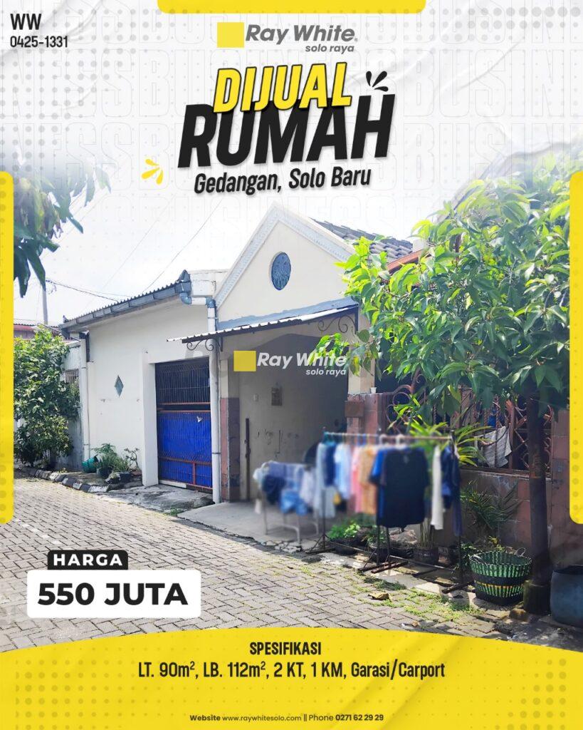 Dijual Rumah dekan Dengan Solo Baru, di Gedangan, Grogol, Sukoharjo