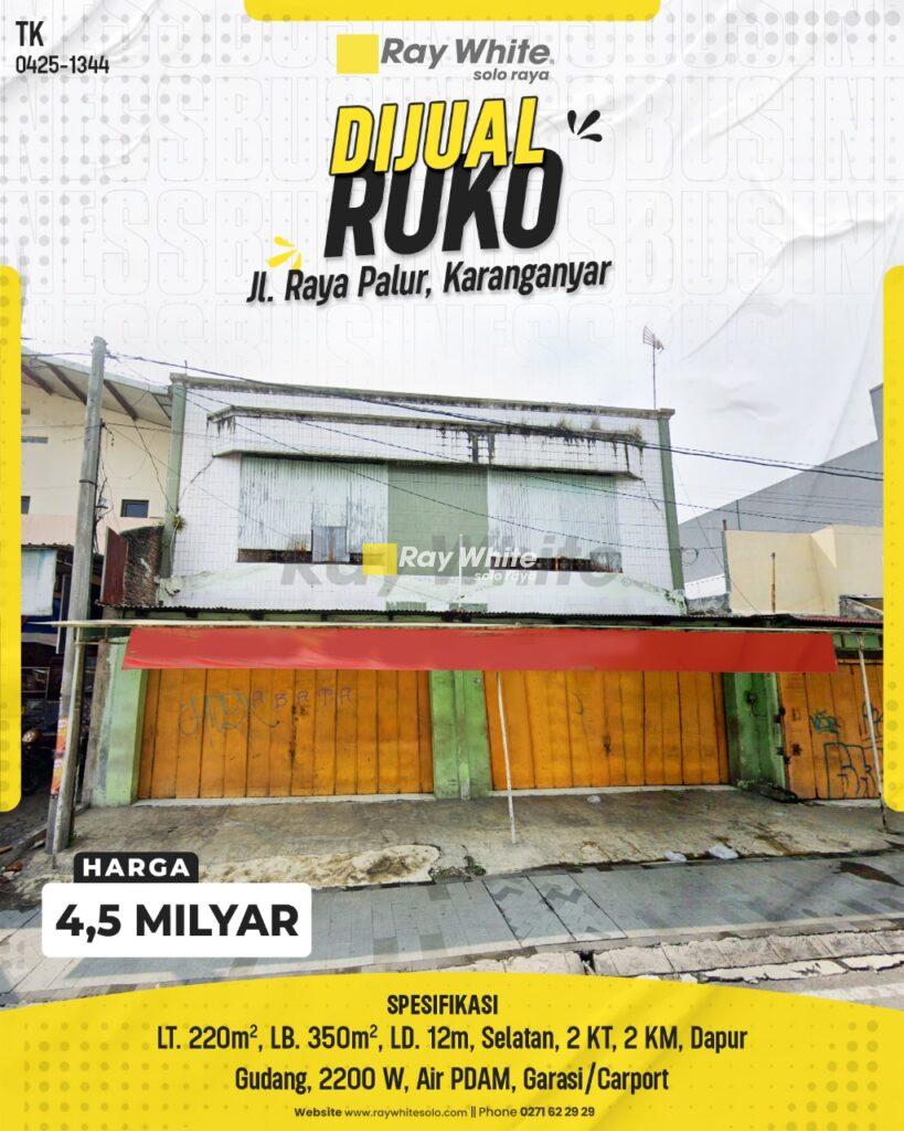 Dijual Ruko 2 Lantai di Jl. Raya Palur, Karanganyar, Dekat Kampus & Bank