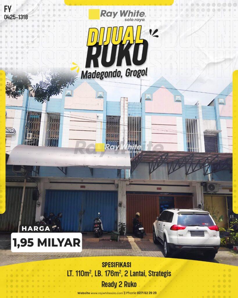 Dijual Ruko Dekat dengan Pakuwon & The Park, Madegondo, Solo baru, Grogol