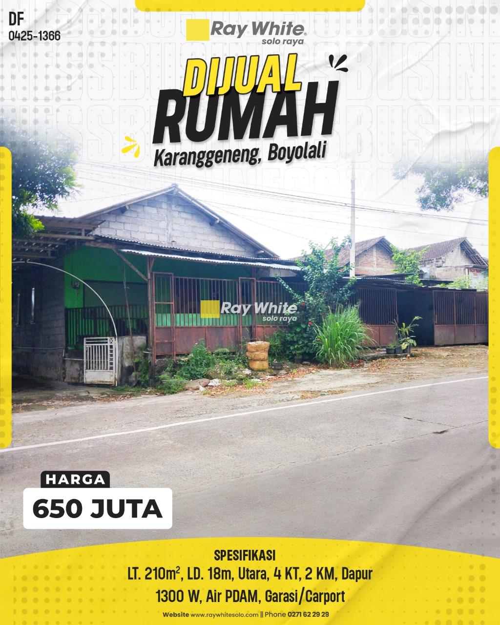 Dijual Rumah Luas & Strategis di Karanggede, Boyolali