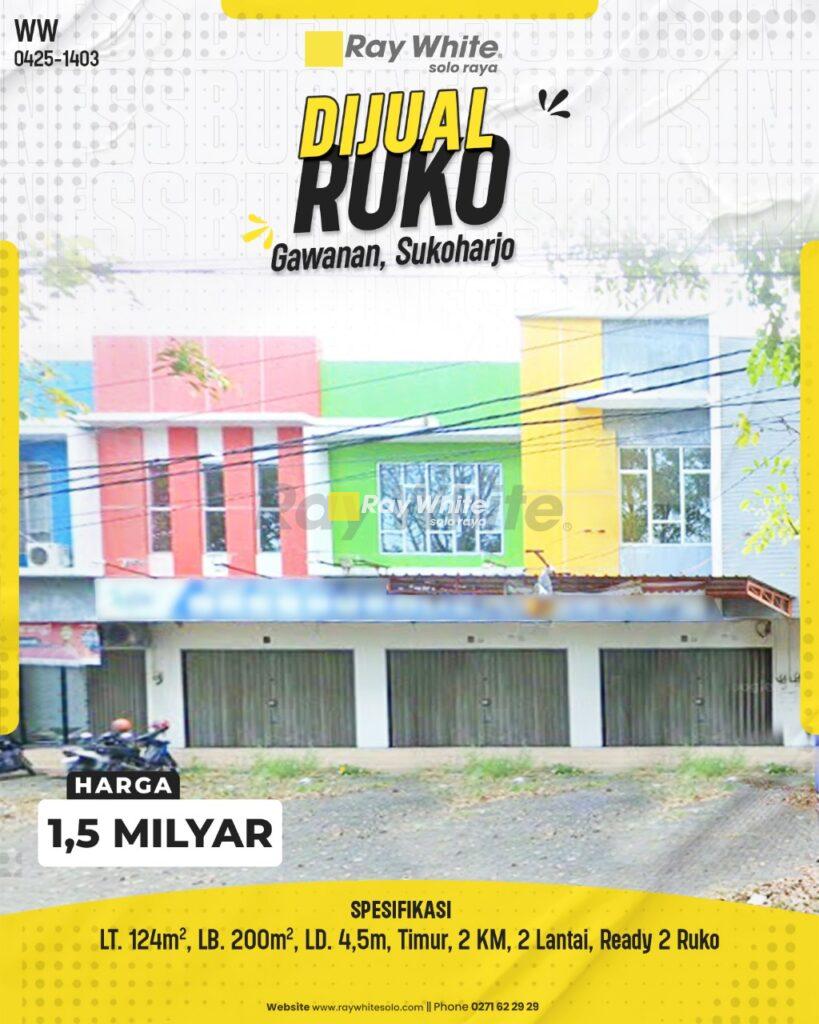 Dijual Ruko di Kawasan Ruko area Bisnis dan Kuliner Sukoharjo, Jl. Jaksa Suprapto, Sukoharjo