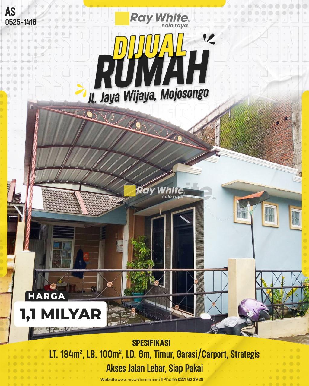 Rumah Strategis Jl Jaya Wijaya Mojosongo Solo 1,1M Nego
