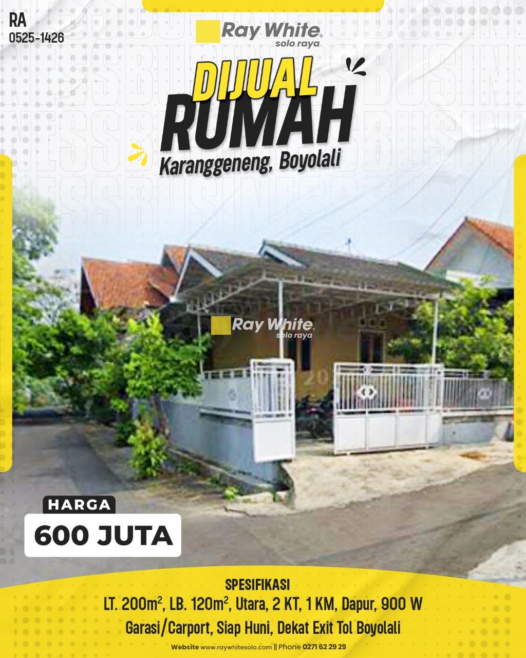 Rumah Hook Lingkungan Tenang & aman di Karanggeneng Boyolali