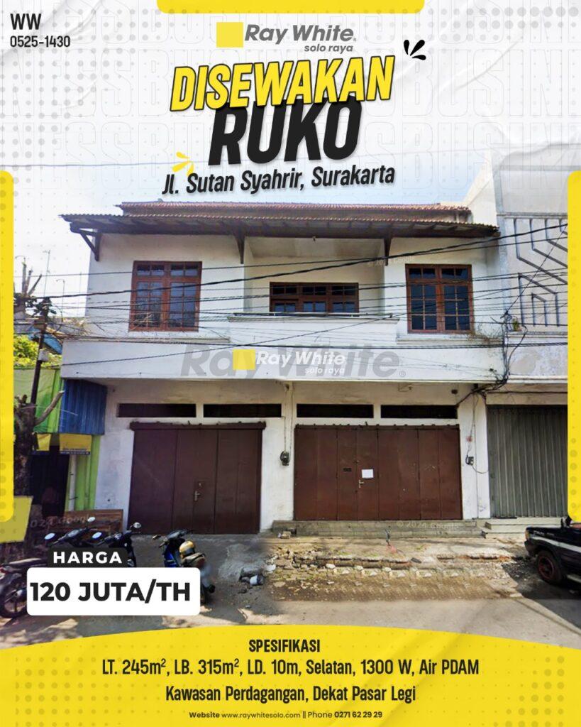 Ruko Strategis Jl. Sutan Syahrir Setabelan Surakarta