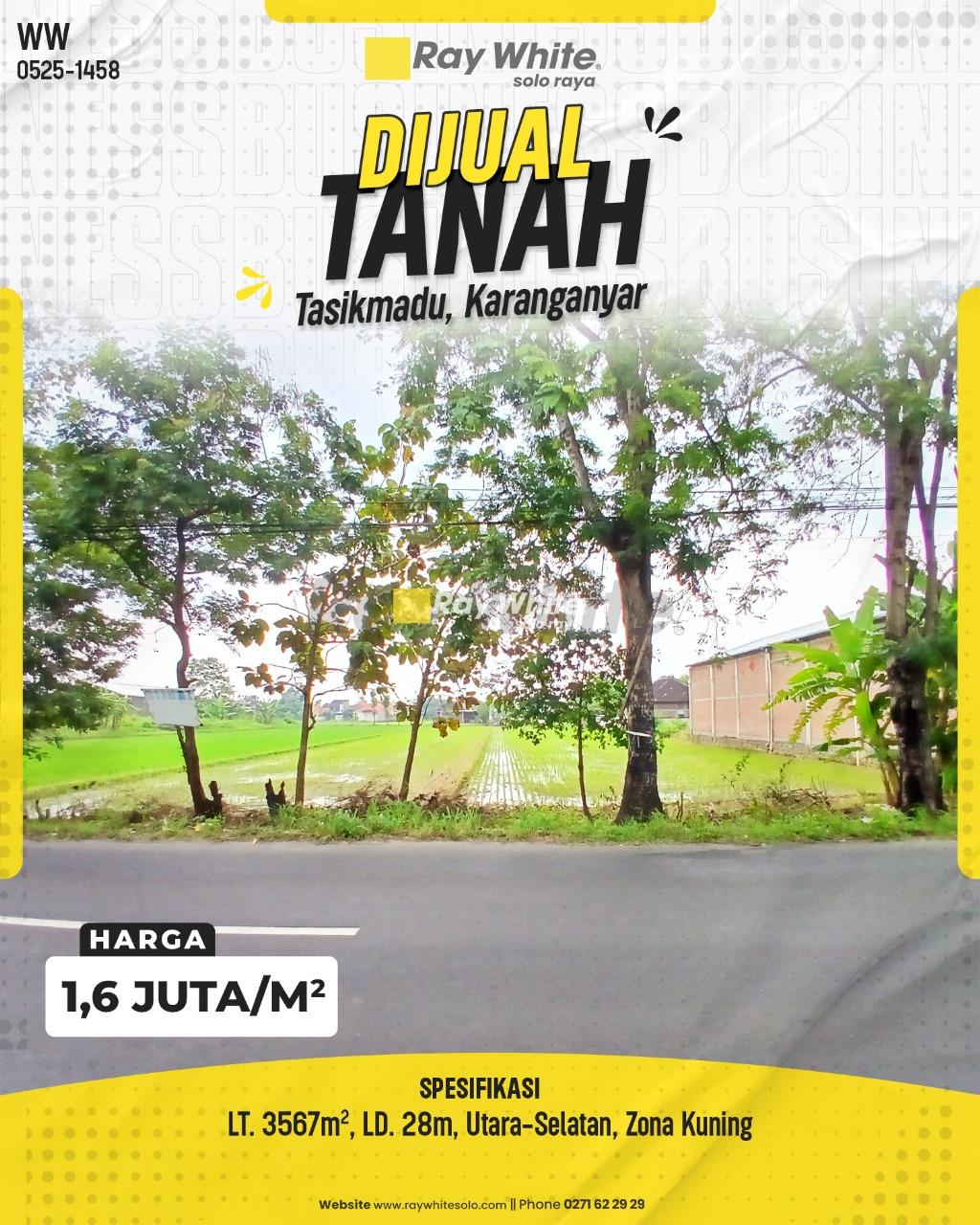 Dijual Tanah Status sudah Pekarangan di Tasikmadu, Karanganyar