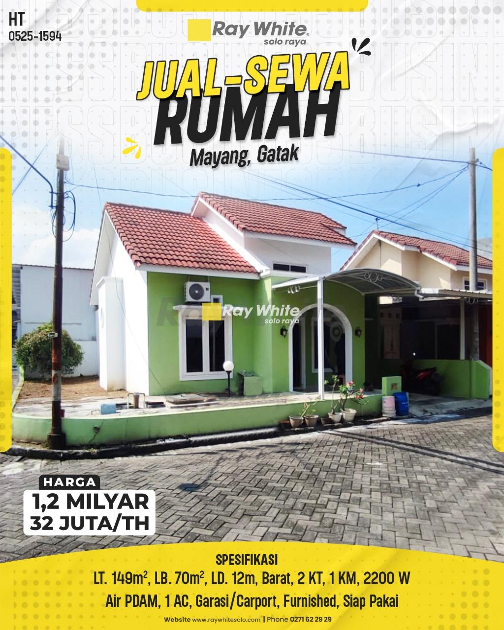Dijual Rumah di Perumahan Gentan, Mangesti Raya , Mayang, Sukoharjo
