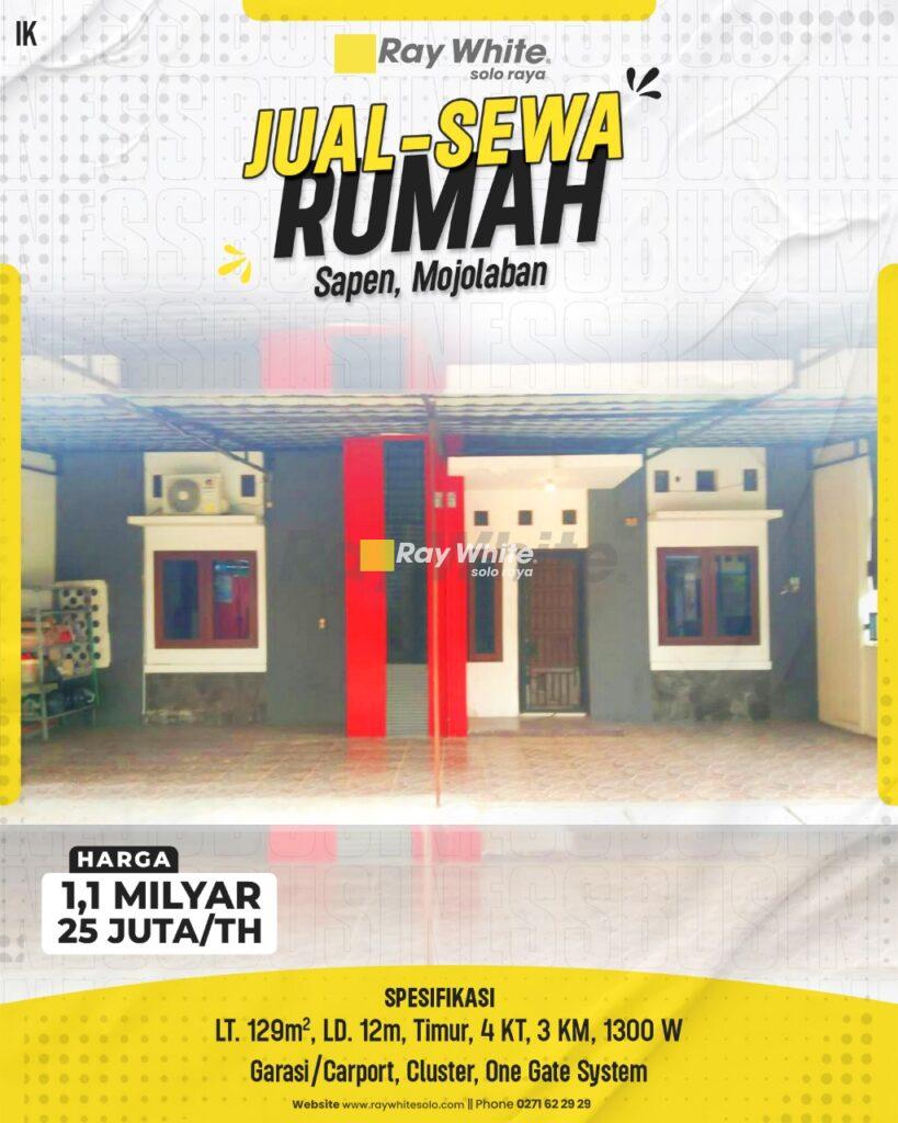 Rumah di Perumahan Sapen Mojolaban, Aman Siap Huni