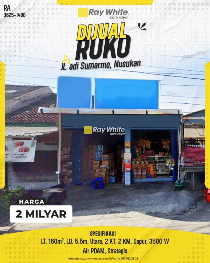 Dijual Ruko/Kios Strategis Di Jl. Adi Sumarmo, Nusukan, Solo