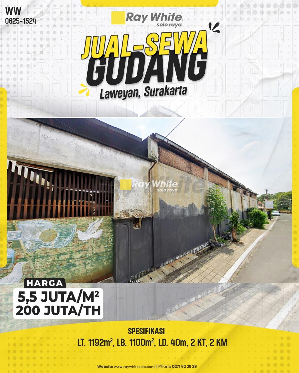 Gudang di Kawasan Kampung Batik Laweyan Solo, Cocok Untuk Kost