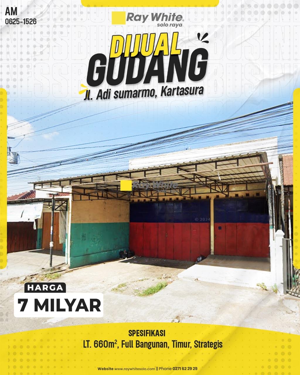 Gudang Strategis Full Bangunan di Jl. Adi Sumarmo, Kartasura