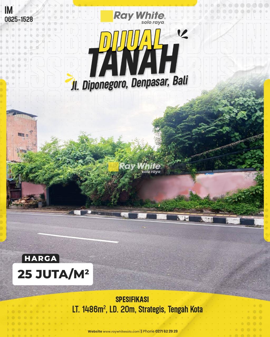 Tanah Strategis Siap Bangun di Jl. Diponegoro Denpasar Bali