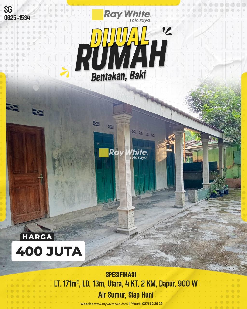 Dijual Rumah Siap Huni di Bentakan, Baki, Sukoharjo