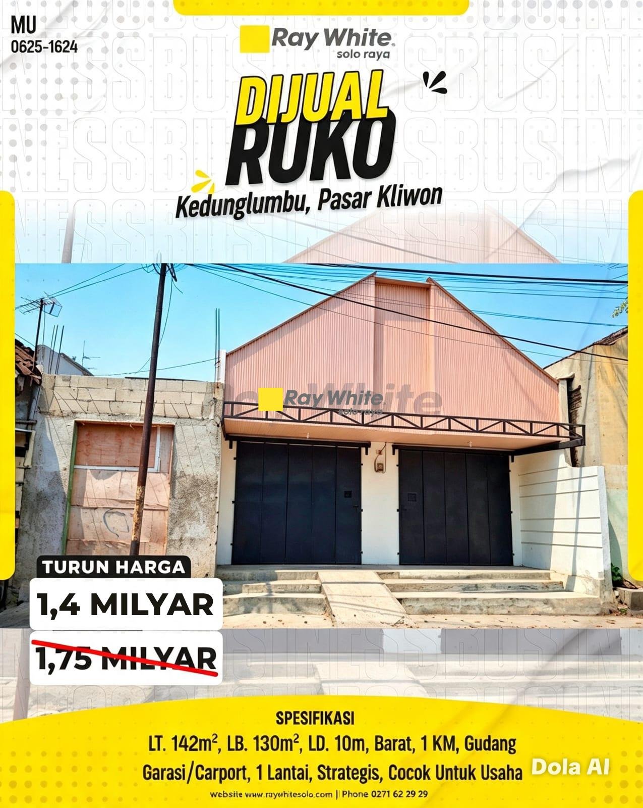Dijual Ruko Strategis butuh Renov Di Kedunglumbu, Pasar Kliwon