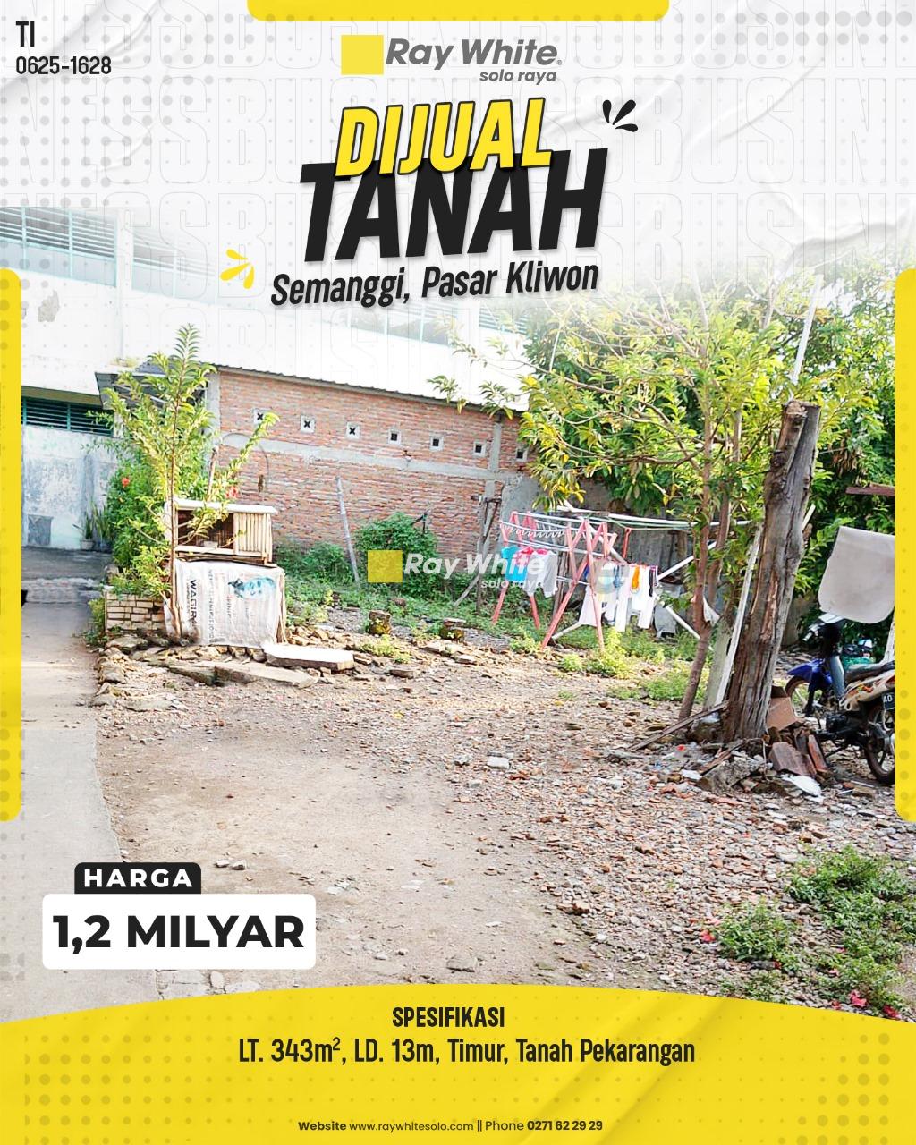 Tanah SHM Siap Bangun di Sampangan, Pasar Kliwon Surakarta