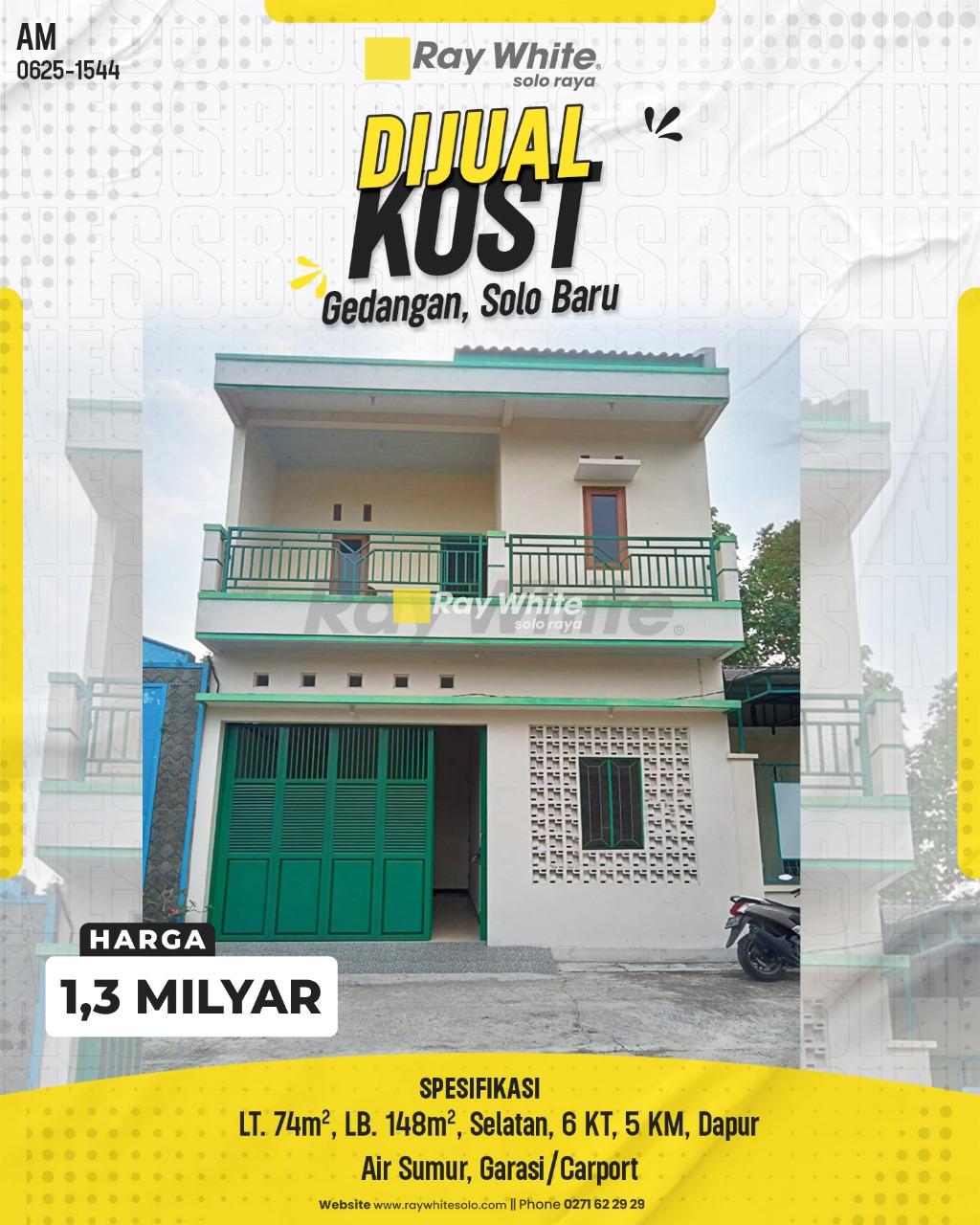 Dijual Kost Baru Gress di Gedangan, Solo Baru, Grogol, Sukoharjo