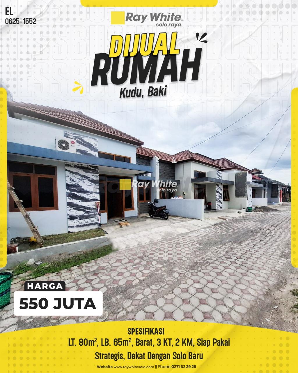 Dijual Rumah Siap Pakai di Kudu, Baki, Sukoharjo